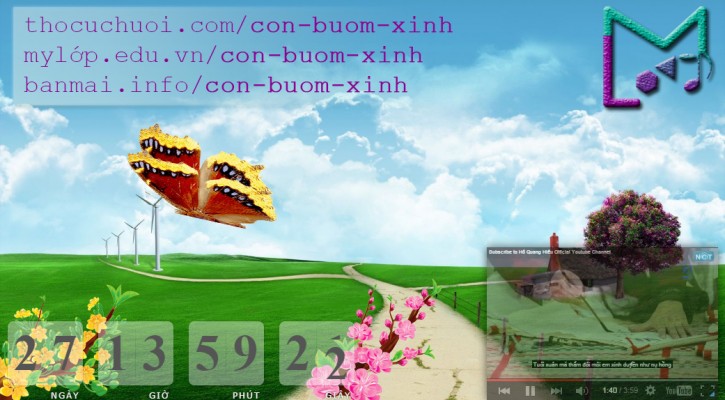 Con bướm xinh Web Screensaver - Con bướm xuân